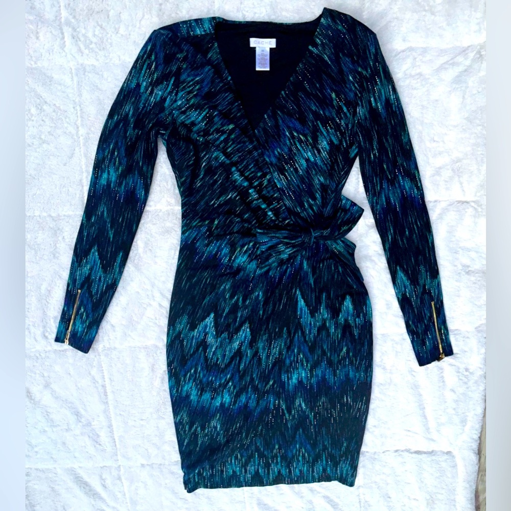 Caché Women’s XS Wrap Style Longsleeve Midi